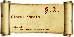 Gisztl Karola névjegykártya